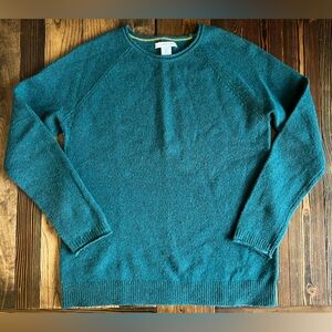 TABITHA WEBB • teal lambswool blend knit pullover sweater cabincore grandpacore